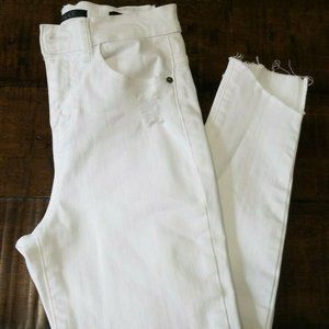 SP Black Distressed Skinny Ankle Jeans White Sz 25